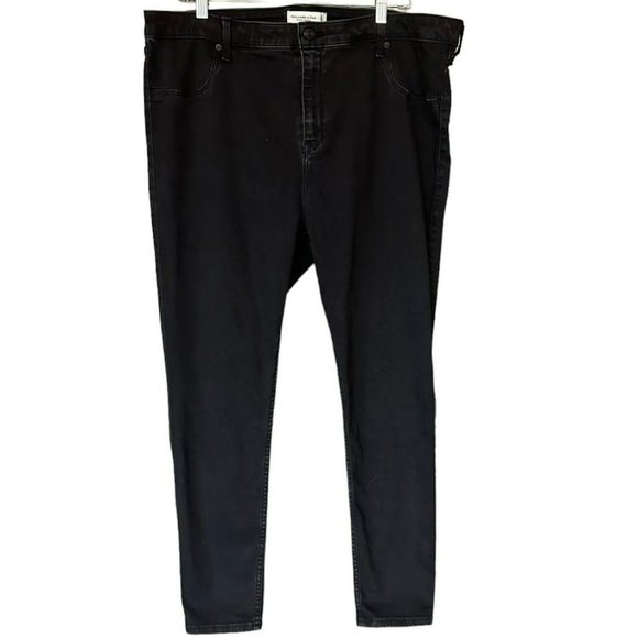Abercrombie & Fitch Black Jean‎ Legging High Rise Skinny Jeans Womens Plus 22 36 - Picture 1 of 6